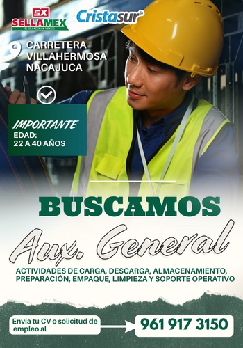 Vacante Auxiliar - Villahermosa
